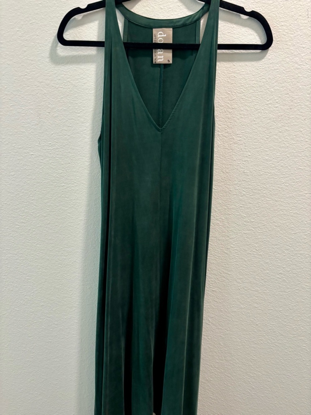 Anthropologie Dolan Forest Green V-Neck Sleeveless Midi Dress, size M